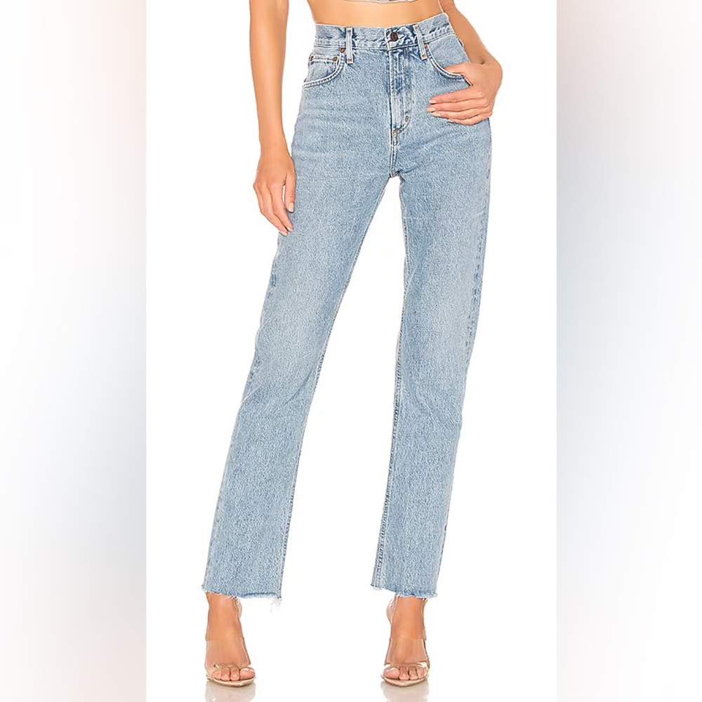 Agolde Women's High Rise Jeans in Light Blue